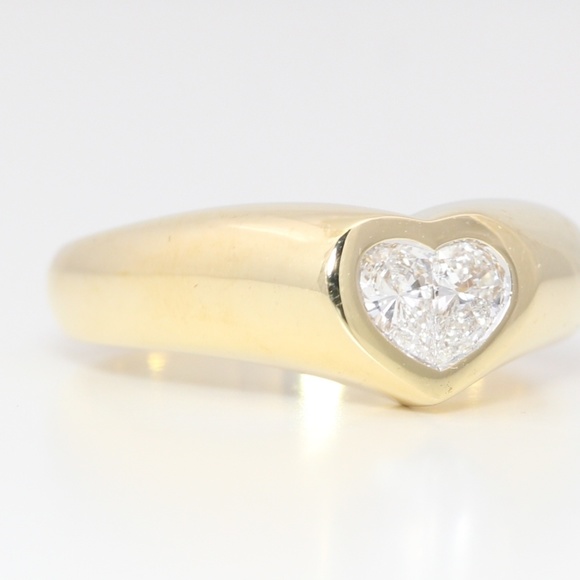 18K Gold Diamond Heart Ring 0.42 Ct /2 C19000294 - Picture 3 of 5